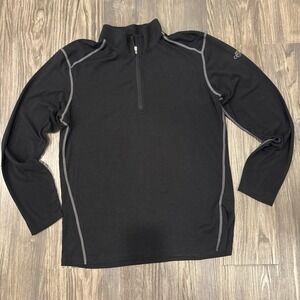 Hot Chillys Mens Small Black Thermal Base Layer Shirt 1/2 Zip Stretch Gorpcore